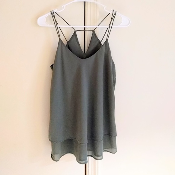 Pink Rose Tops - Pink Rose olive tank